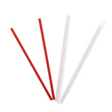 7.75" Jumbo Red Straw, Paper Wrapped, Group Image, Fanned Out Straws