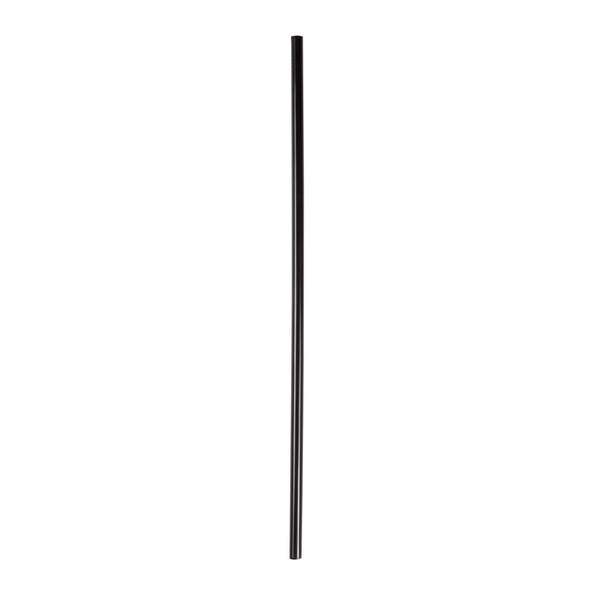 10.25" Jumbo Straw, Black, Paper Wrapped, View of Unwrapped Straw