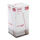 10.25" Jumbo Straw, White With Red Stripe, Paper Wrapped, Inner Package
