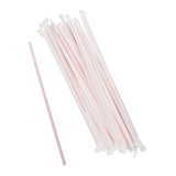 10.25" Jumbo Straw, White With Red Stripe, Paper Wrapped, Group Image