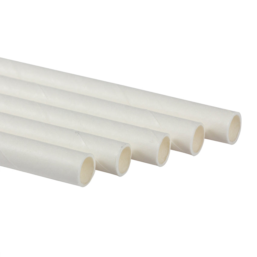 WHITE 7.75" JUMBO PAPER WRAPPED PAPER STRAW, Detailed Group View