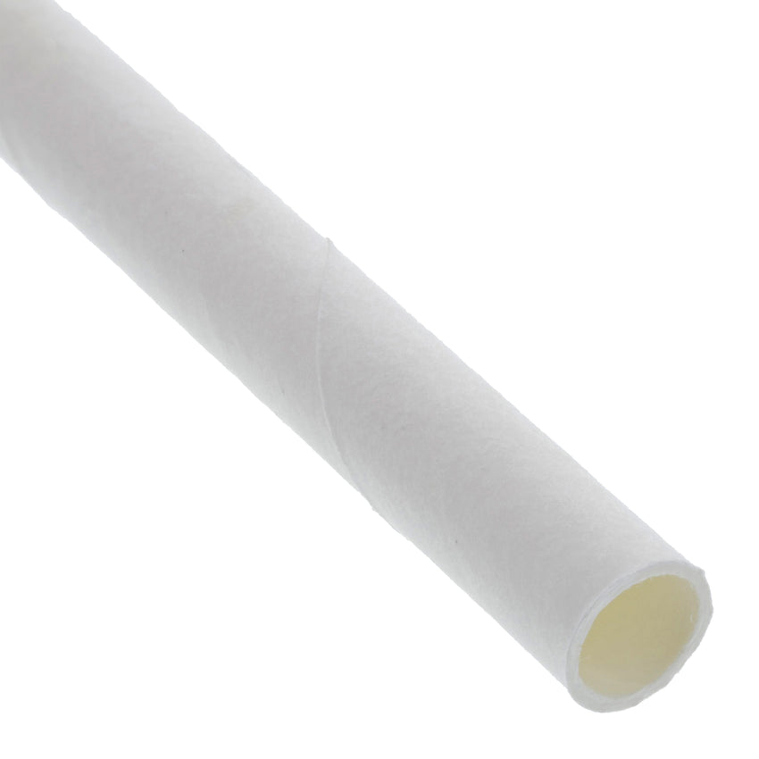 WHITE 7.75" JUMBO UNWRAPPED PAPER STRAW, Detailed View