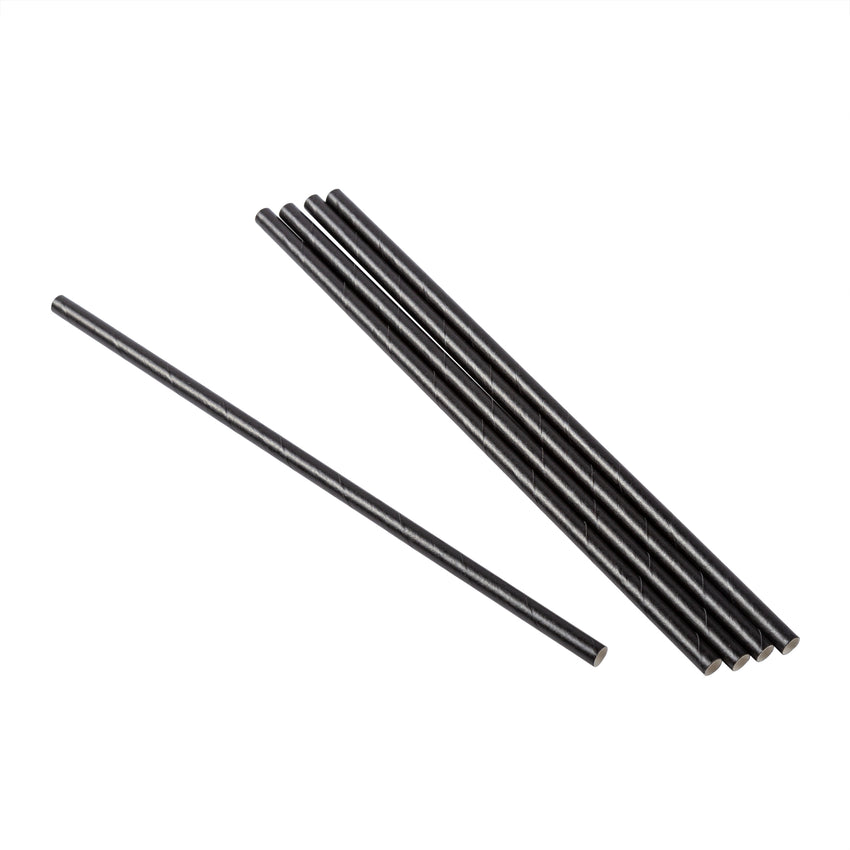 BLACK 7.75" JUMBO UNWRAPPED PAPER STRAW, Group View