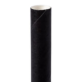 BLACK 7.75" JUMBO UNWRAPPED PAPER STRAW, Upright Detailed View
