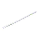 STRAW, 7.75", JUMBO, PAPER, WRAPPED, BLK, BAGGED, in wrapper