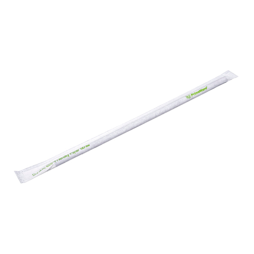 STRAW, 7.75", JUMBO, PAPER, WRAPPED, BLK, BAGGED, in wrapper