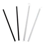 7.75" Giant Black Straw, Paper Wrapped, Group Image, Fanned Out Straws
