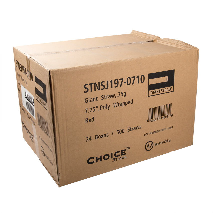 1140058/03190004 - Straws 7.75 Jumbo Clear Wrapped FS1068 500/Box