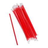 10.25" Giant Straw, Red, Poly Wrapped, Group Image