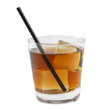 5.75" COCKTAIL UNWRAPPED BLACK PAPER STRAW, Straw in Drink