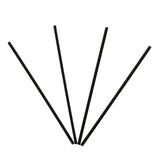 5" Black Stirrer Straw, Unwrapped, View Of Fanned Out Straws