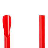 10" Giant Red Spoon Straws, Poly Wrapped, Zoomed In