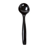 10" Black Extra Heavy Weight Polystyrene Serving Spoon, Individually Wrapped, View Of Unwrapped Spoon
