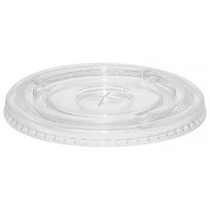 Choice 9, 12, 16, 20, and 24 oz. Clear Flat Lid with Straw Slot - 50/Pack