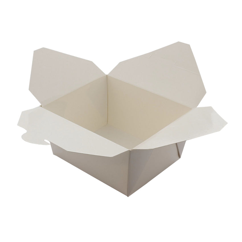 White Folded Takeout Box, 4-3/8" x 3-1/2" x 2-1/2", Top View