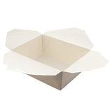 White Folded Takeout Box, 6" x 3-3/4" x 3-1/2", Top View