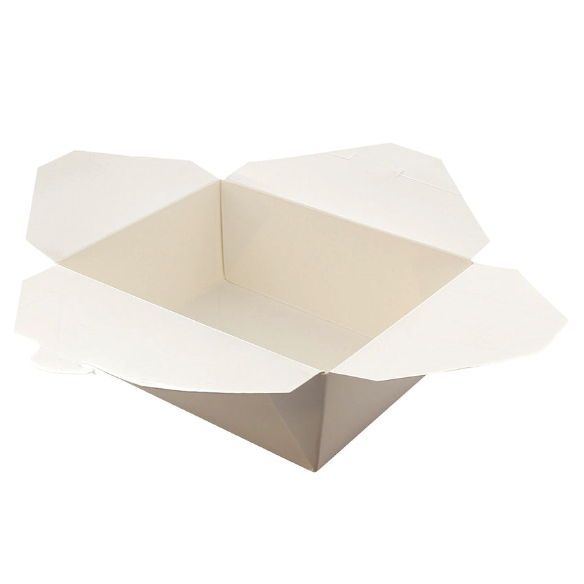 White Folded Takeout Box, 6" x 3-3/4" x 3-1/2", Top View