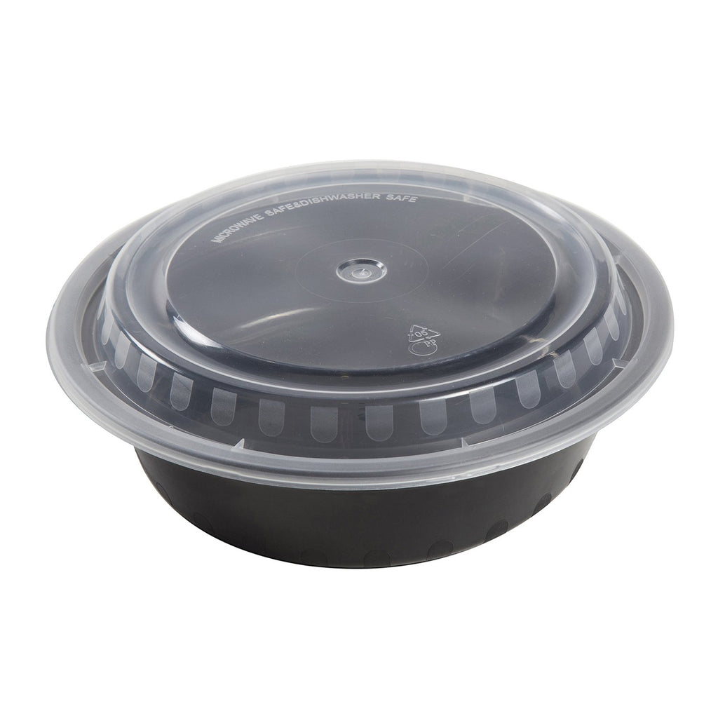 Container, To Go, Combo, PP, 32 Oz, Black, Clear Top, Round, 150 –  AmerCareRoyal