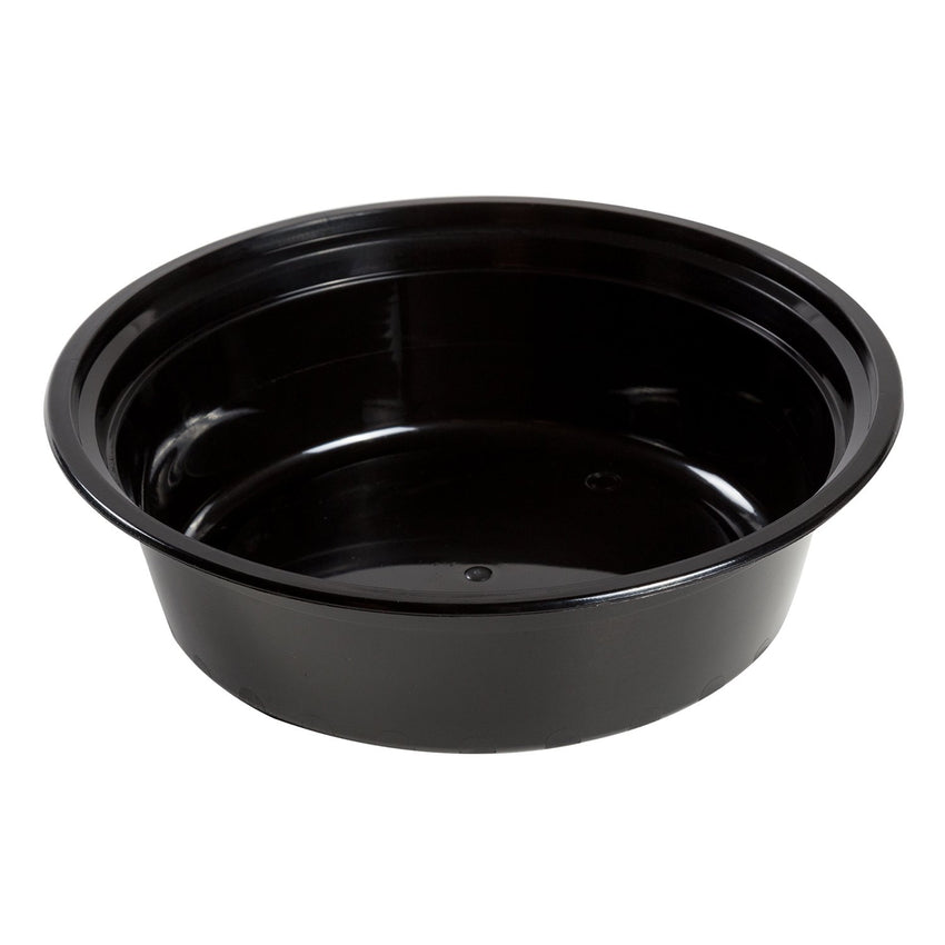 32 oz Plastic To Go Bowls with Lids Black 150 Set