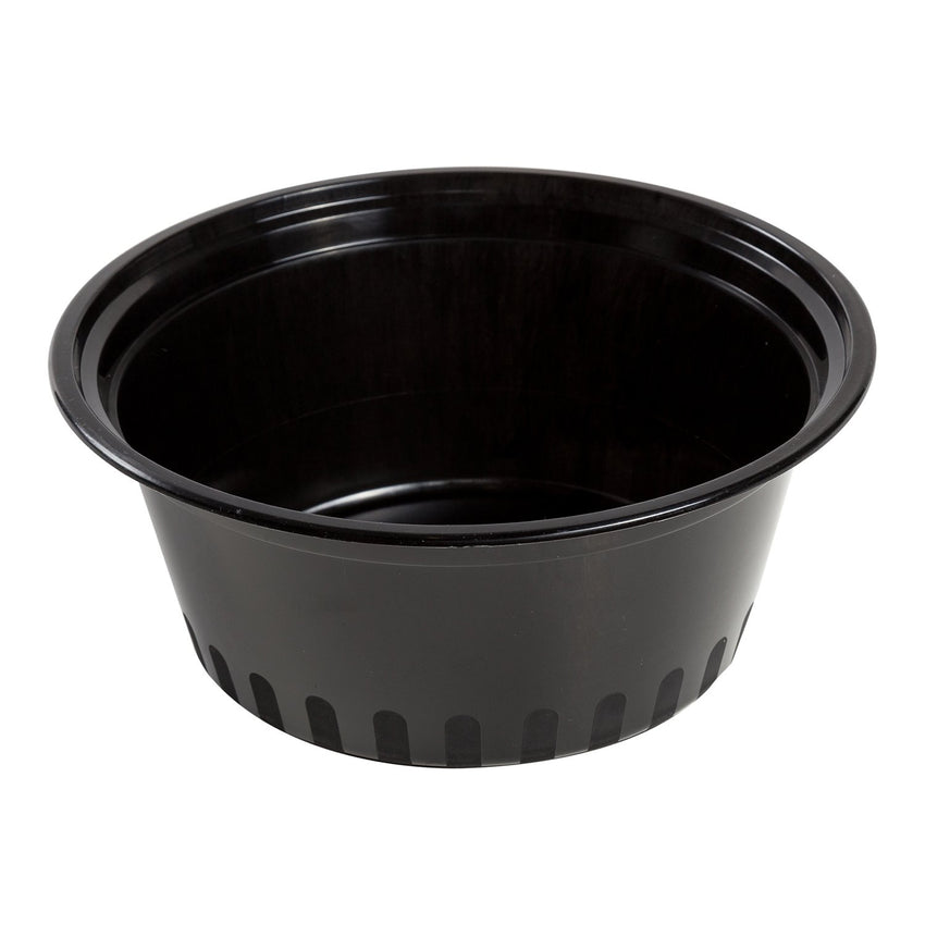 12oz Black Rectangular Plastic Bowl with lid (150/case)