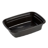 12 Oz Rectangular Black To-Go Container with Clear Lid Combo, Photo of Container Without Lid