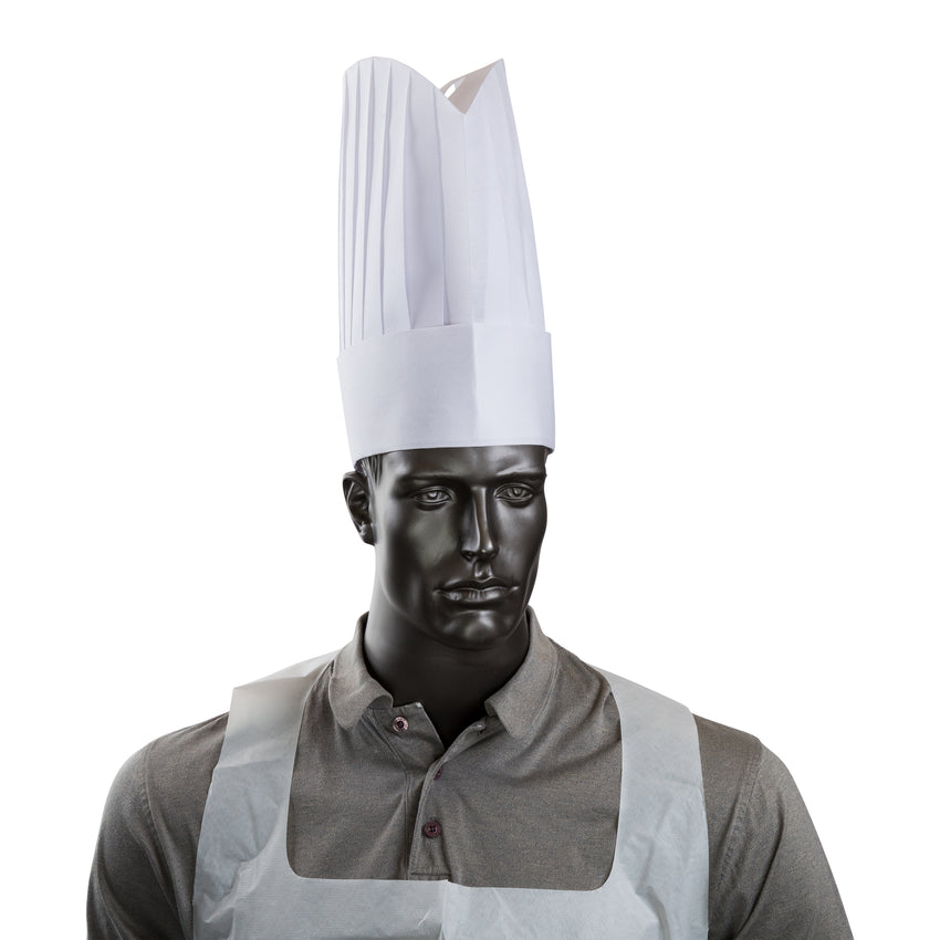 "LE TOQUE" 12" VISCOSE PLEATED CHEF HAT, Hat Worn On Mannequin